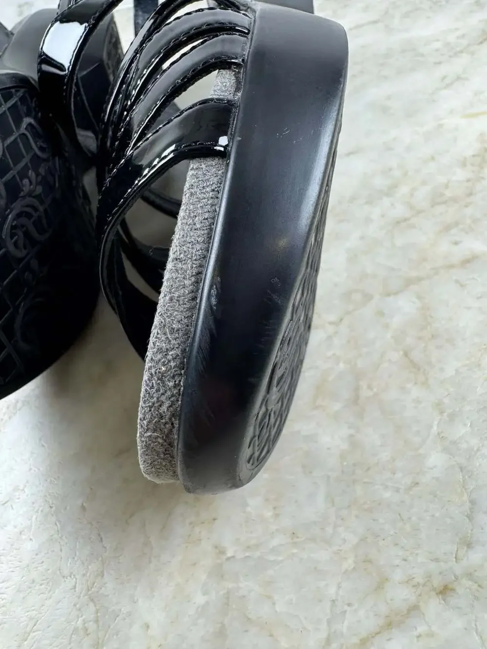 Dansko Dani Black Patent Leather Strappy Slingback Wedge Sandals Comfort EU 37
